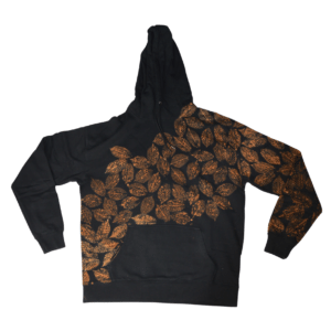 Handgemachter Kirschblätter Hoodie – Unikat, Größe L